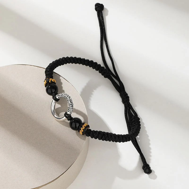 Bracciale intrecciato Buddha Stones 925 Sterling Silver Peace Buckle Auspicious Clouds Fortune - Image 4