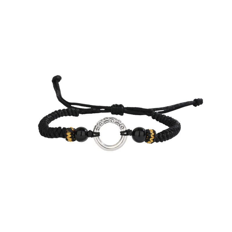 Bracciale intrecciato Buddha Stones 925 Sterling Silver Peace Buckle Auspicious Clouds Fortune - Image 5