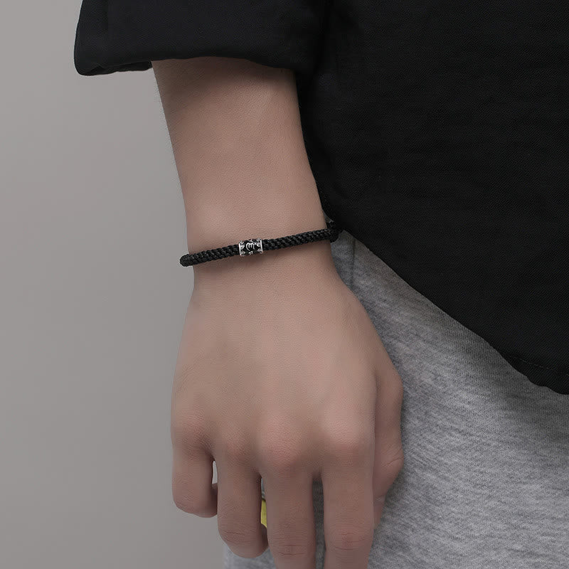 Bracciale intrecciato Buddha Stones in argento sterling 925 Om Mani Padme Hum Peace - Image 4