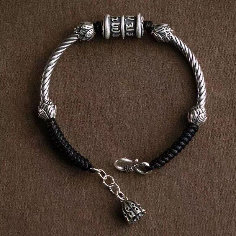 Bracciale intrecciato Buddha Stones Om Mani Padme Hum Lotus Peace - Image 2