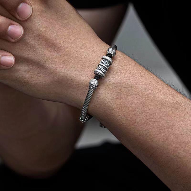 Bracciale intrecciato Buddha Stones Om Mani Padme Hum Lotus Peace - Image 4