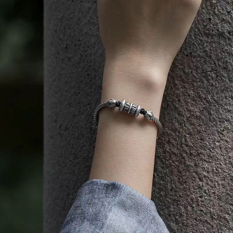 Bracciale intrecciato Buddha Stones Om Mani Padme Hum Lotus Peace - Image 5