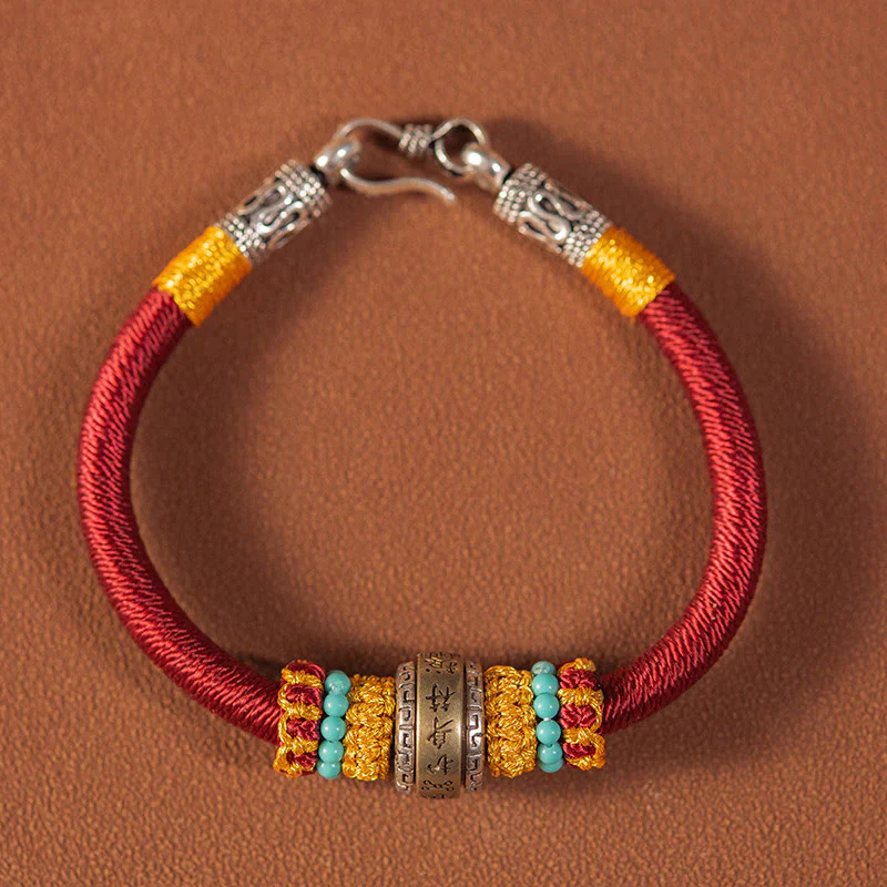 Bracciale intrecciato con amuleto Buddha Stones fatto a mano con nodo di King Kong, protezione dalla fortuna