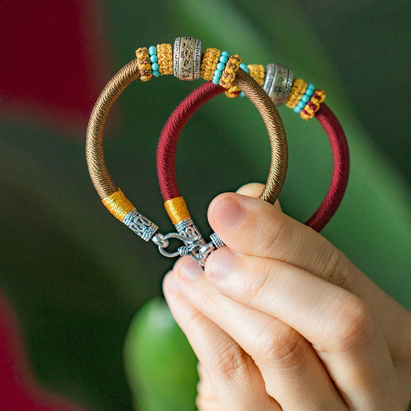 Bracciale intrecciato con amuleto Buddha Stones fatto a mano con nodo di King Kong, protezione dalla fortuna - Image 15