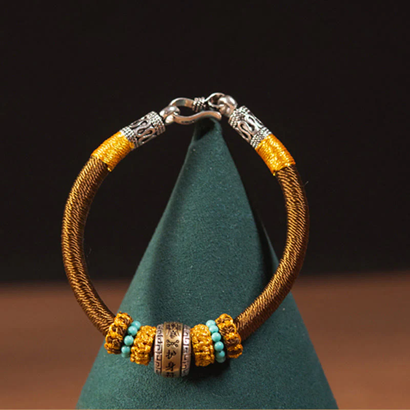 Bracciale intrecciato con amuleto Buddha Stones fatto a mano con nodo di King Kong, protezione dalla fortuna - Image 8