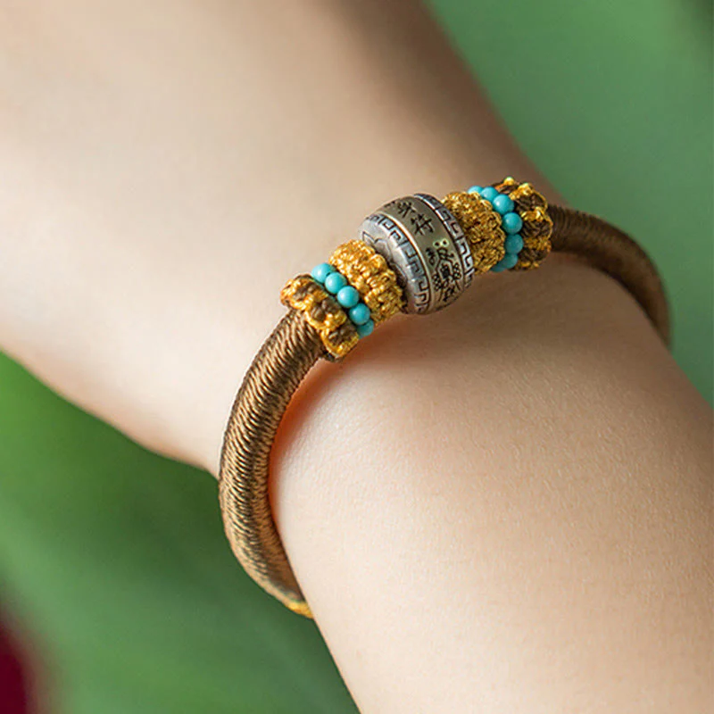 Bracciale intrecciato con amuleto Buddha Stones fatto a mano con nodo di King Kong, protezione dalla fortuna - Image 9