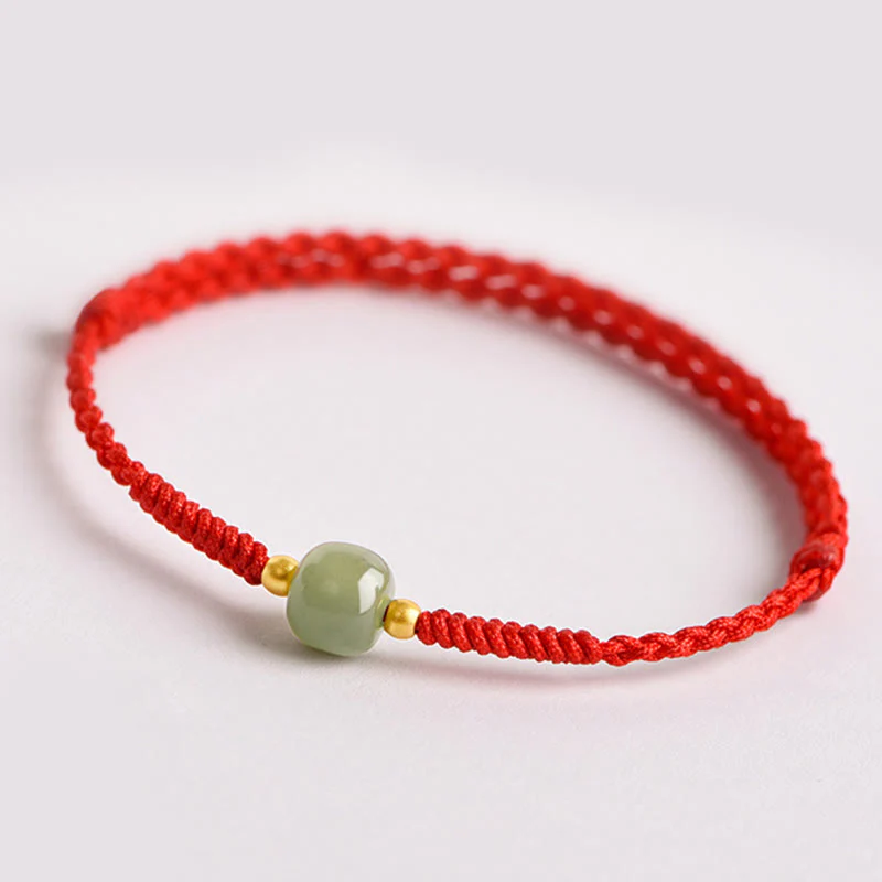 Bracciale intrecciato con Buddha Stones e portafortuna - Image 4