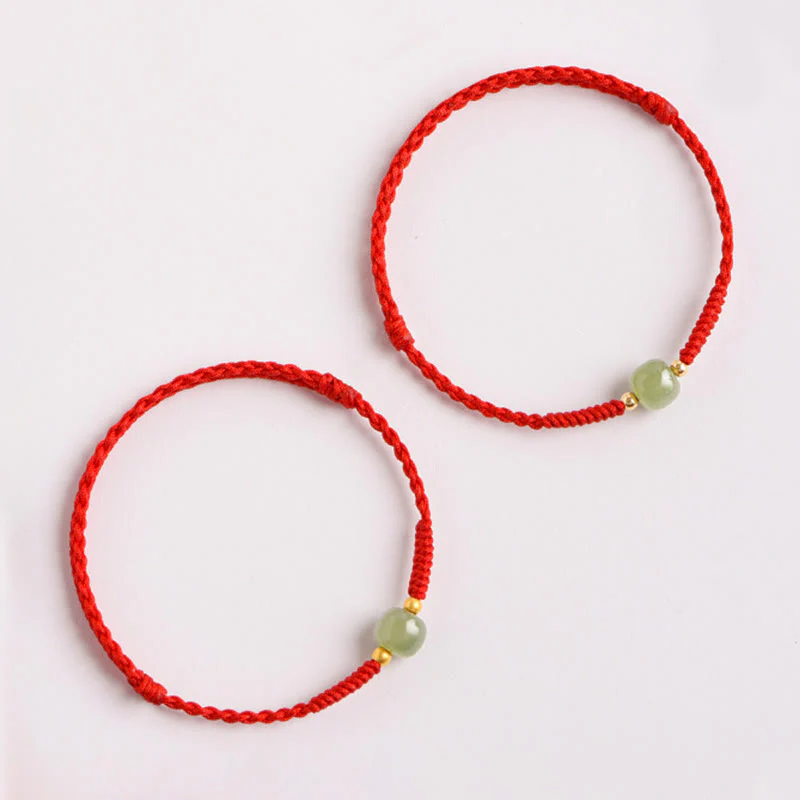 Bracciale intrecciato con Buddha Stones e portafortuna - Image 5