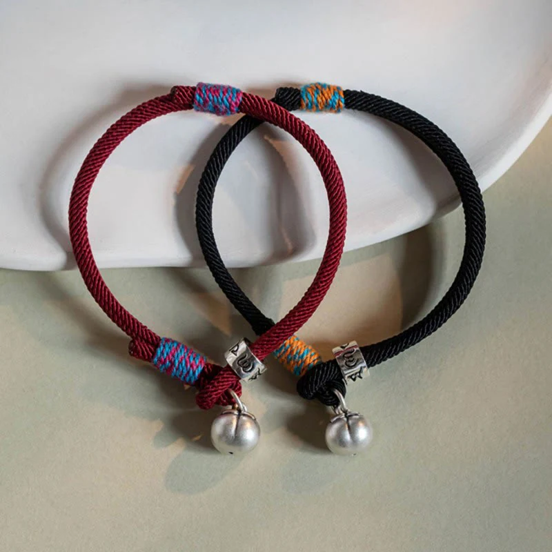 Bracciale intrecciato con Buddha Stones, fatto a mano in argento sterling 925, tibetano, Om Mani Padme Hum, protezione dalla fortuna - Image 2