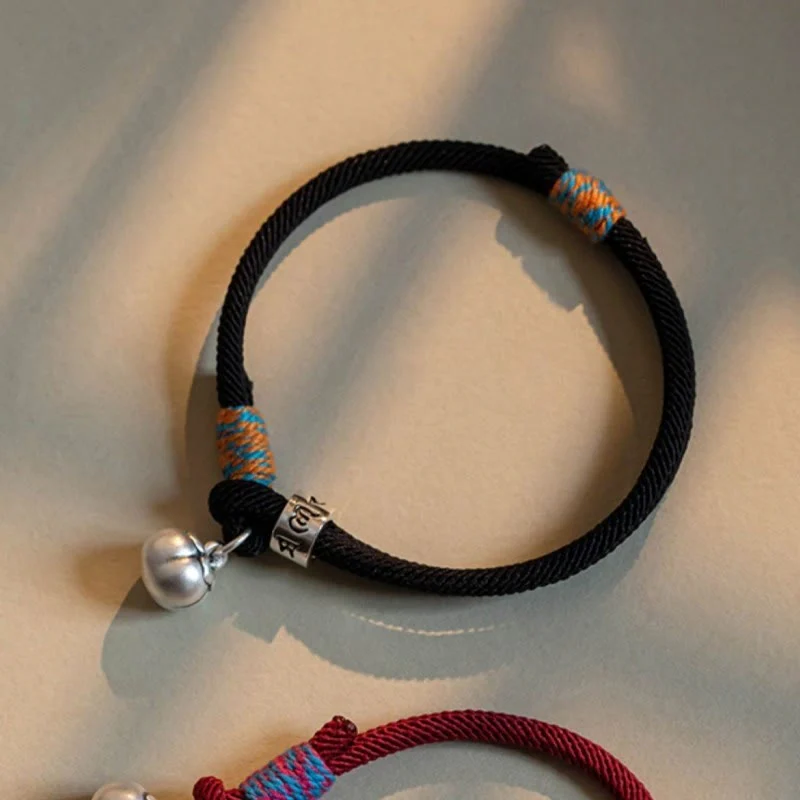 Bracciale intrecciato con Buddha Stones, fatto a mano in argento sterling 925, tibetano, Om Mani Padme Hum, protezione dalla fortuna - Image 3