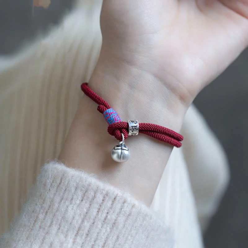 Bracciale intrecciato con Buddha Stones, fatto a mano in argento sterling 925, tibetano, Om Mani Padme Hum, protezione dalla fortuna - Image 7
