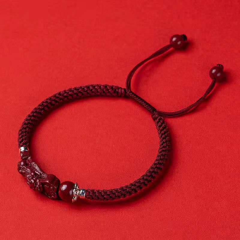 Bracciale intrecciato con Buddha Stones, PiXiu, Cinabro, Ricchezza e Fortuna, fatto a mano - Image 18