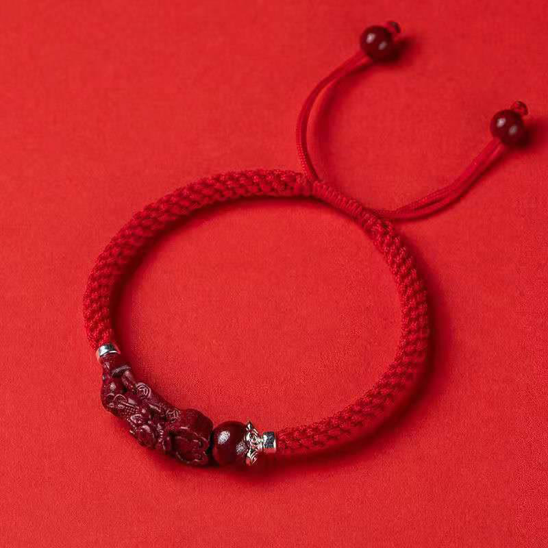 Bracciale intrecciato con Buddha Stones, PiXiu, Cinabro, Ricchezza e Fortuna, fatto a mano - Image 24