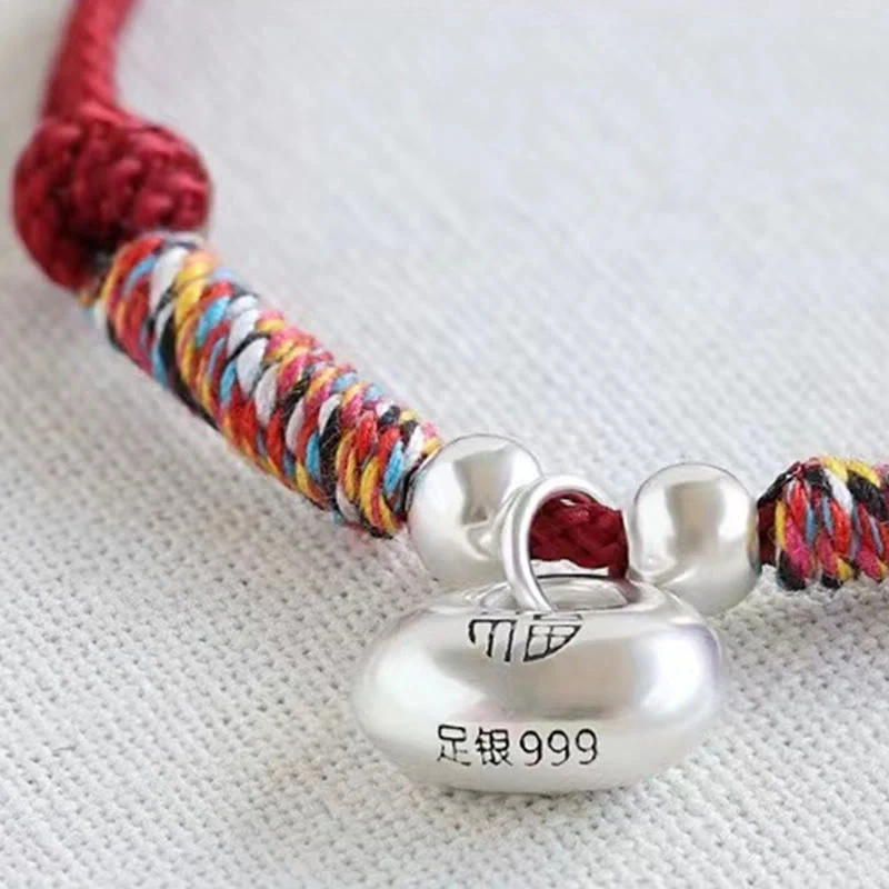 Bracciale intrecciato con carattere Fu in argento sterling 925 fatto a mano con Buddha Stones, sicuro e fortunato - Image 10