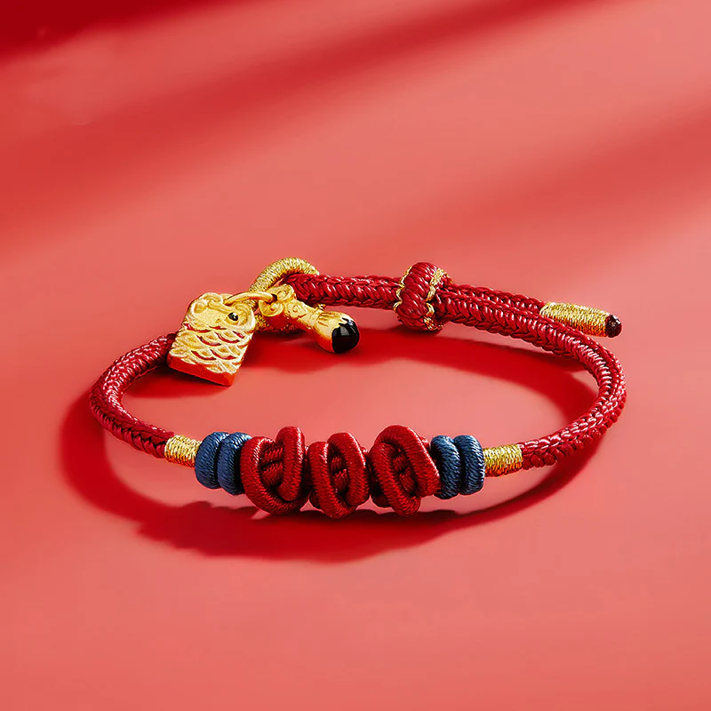Bracciale intrecciato con ciondolo a forma di pesce koi in argento sterling 925 Buddha Stones Wealth Success - Image 2