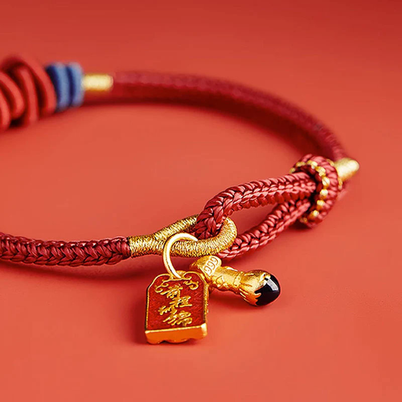 Bracciale intrecciato con ciondolo a forma di pesce koi in argento sterling 925 Buddha Stones Wealth Success - Image 4