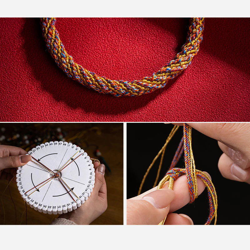 Bracciale intrecciato con ciondolo di buon auspicio tibetano multicolore fatto a mano Om Mani Padme Hum Ruyi Buddha Stones - Image 10