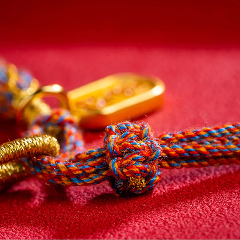 Bracciale intrecciato con ciondolo di buon auspicio tibetano multicolore fatto a mano Om Mani Padme Hum Ruyi Buddha Stones - Image 7