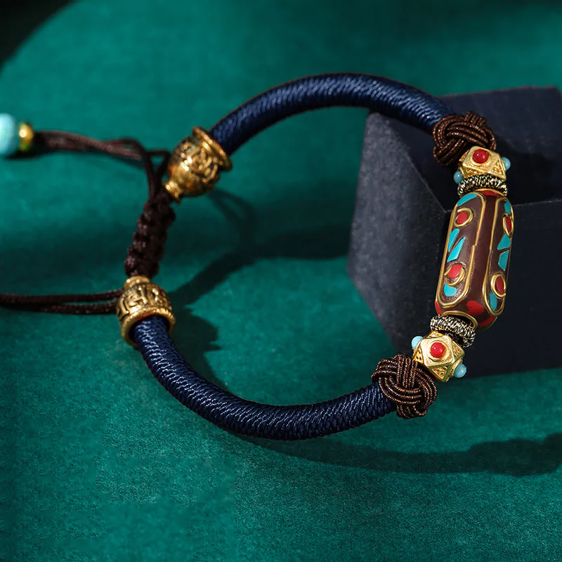 Bracciale intrecciato con forza Om Mani Padme Hum in turchese tibetano fatto a mano Buddha Stones - Image 17