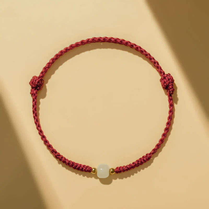 Bracciale intrecciato con perline di giada portafortuna fatte a mano Buddha Stones