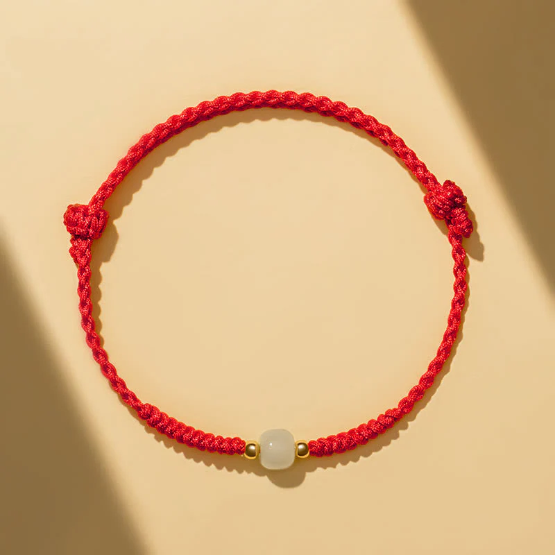 Bracciale intrecciato con perline di giada portafortuna fatte a mano Buddha Stones - Image 5