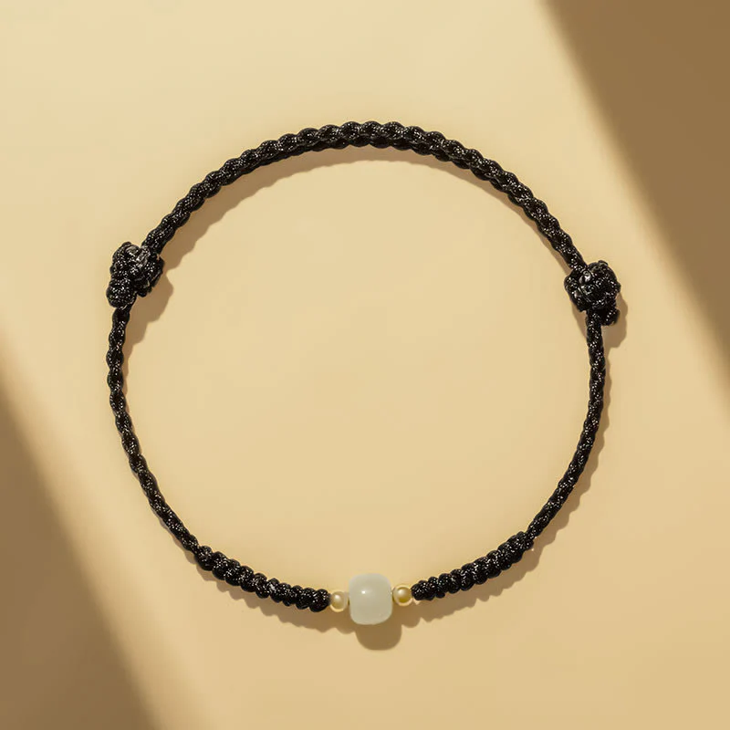 Bracciale intrecciato con perline di giada portafortuna fatte a mano Buddha Stones - Image 6