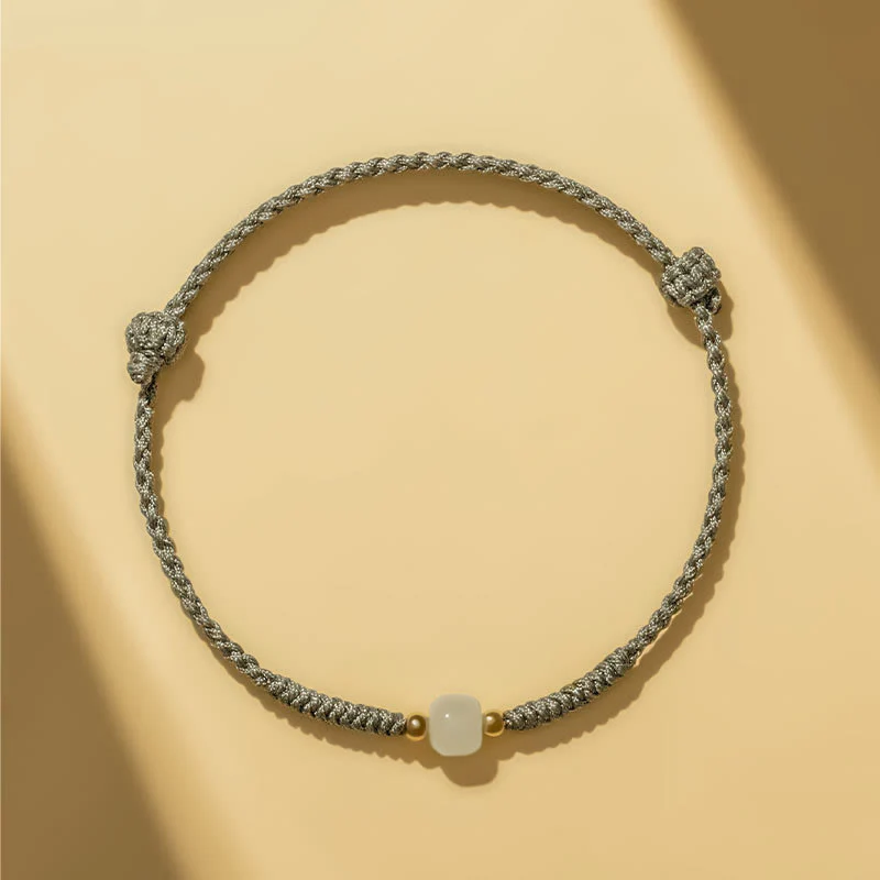 Bracciale intrecciato con perline di giada portafortuna fatte a mano Buddha Stones - Image 8