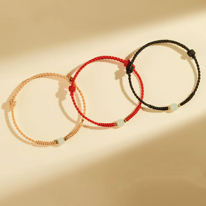 Bracciale intrecciato con perline di giada portafortuna fatte a mano Buddha Stones - Image 9
