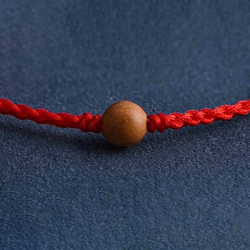 Bracciale intrecciato con perline di legno di pesca naturale Buddha Stones che allontanano gli spiriti maligni - Image 12