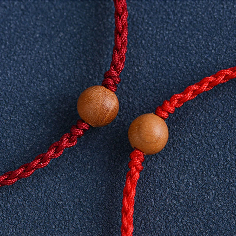Bracciale intrecciato con perline di legno di pesca naturale Buddha Stones che allontanano gli spiriti maligni - Image 16