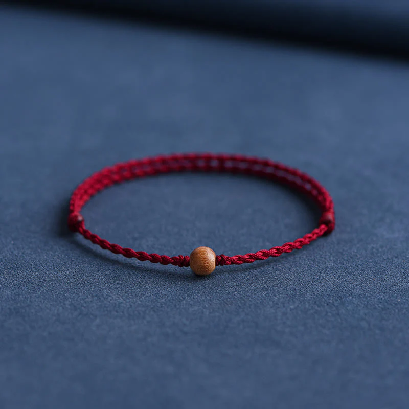 Bracciale intrecciato con perline di legno di pesca naturale Buddha Stones che allontanano gli spiriti maligni - Image 21