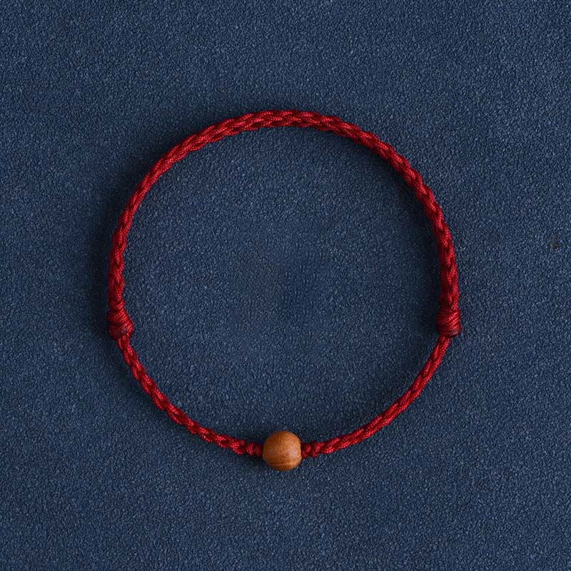 Bracciale intrecciato con perline di legno di pesca naturale Buddha Stones che allontanano gli spiriti maligni - Image 23