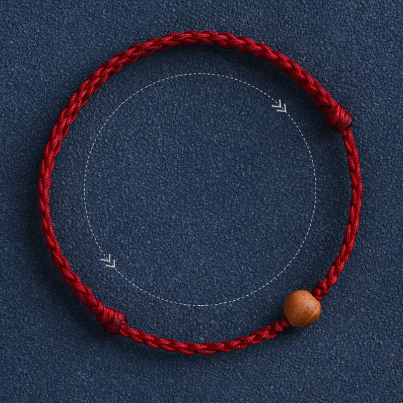 Bracciale intrecciato con perline di legno di pesca naturale Buddha Stones che allontanano gli spiriti maligni - Image 24