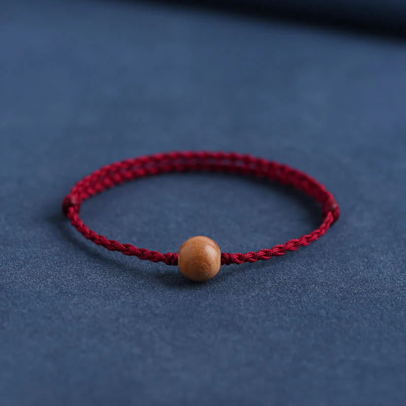 Bracciale intrecciato con perline di legno di pesca naturale Buddha Stones che allontanano gli spiriti maligni - Image 25