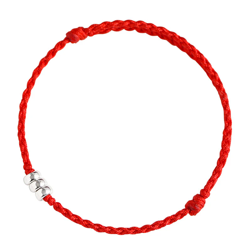 Buddha Stones 925 Sterling Silver Beads Protezione Fortuna Braccialetto Intrecciato Cavigliera - Image 15