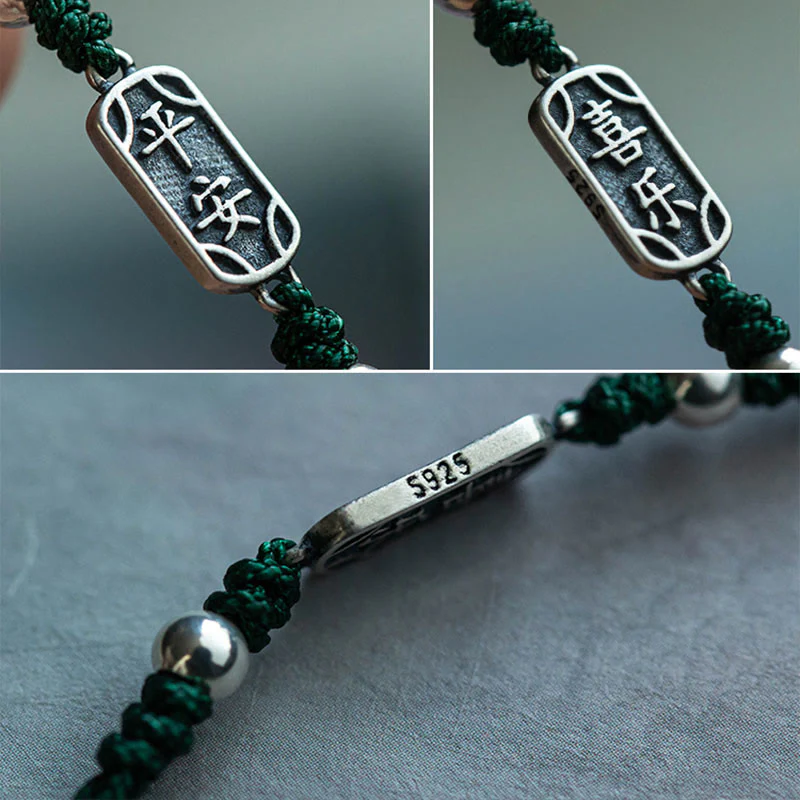 Bracciale intrecciato in argento sterling 925 fatto a mano con Buddha Stones, pace e gioia, protezione sicura e benefica - Image 26