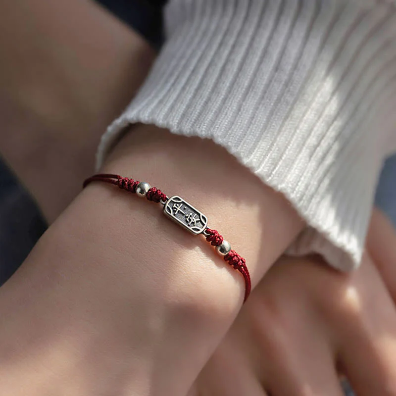 Bracciale intrecciato in argento sterling 925 fatto a mano con Buddha Stones, pace e gioia, protezione sicura e benefica - Image 4