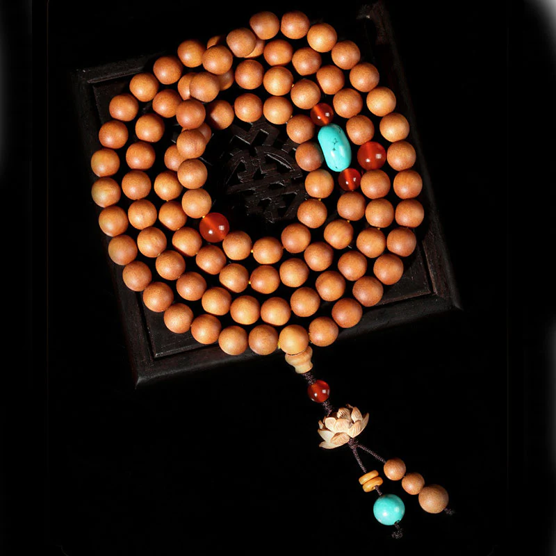 Bracciale Mala con Buddha Stones Tibetan Sandalwood Lotus Enlightenment - Image 3