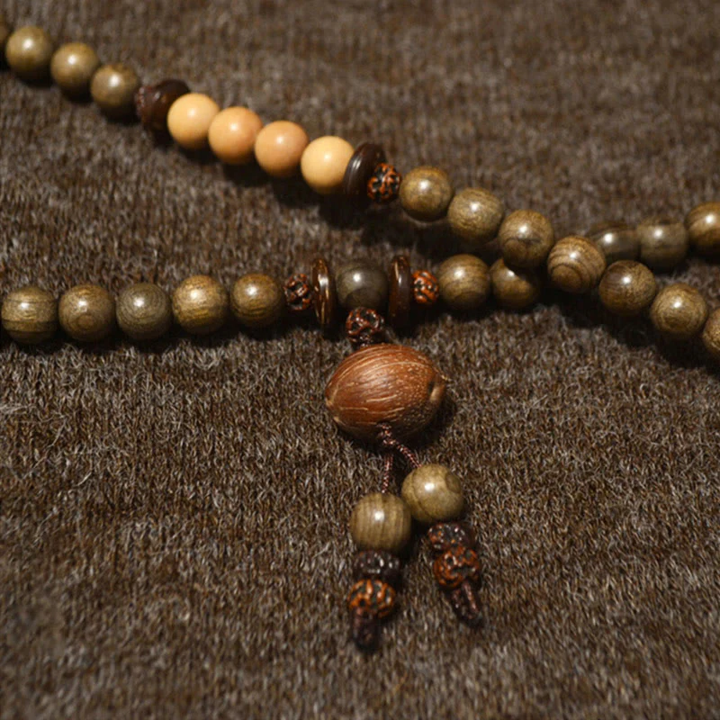 Bracciale Mala con ciondolo di protezione in legno di sandalo tibetano Buddha Stones - Image 4