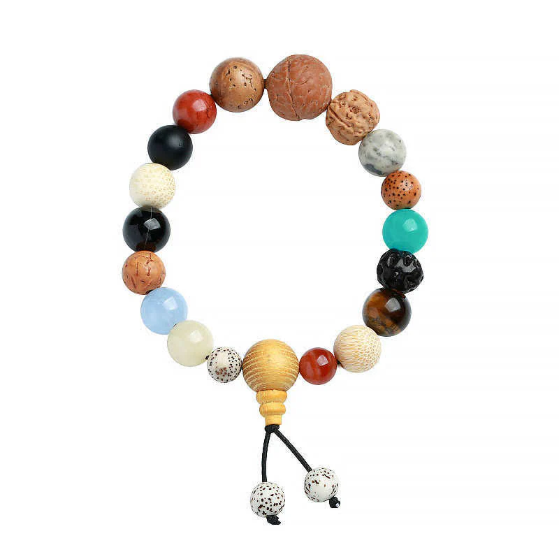 Bracciale Mala da polso Buddha Stones, semi di Bodhi, agata, saggezza e armonia - Image 8