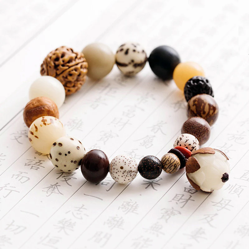 Bracciale Mala da polso Buddha Stones, semi di Bodhi, loto, saggezza, pace - Image 13