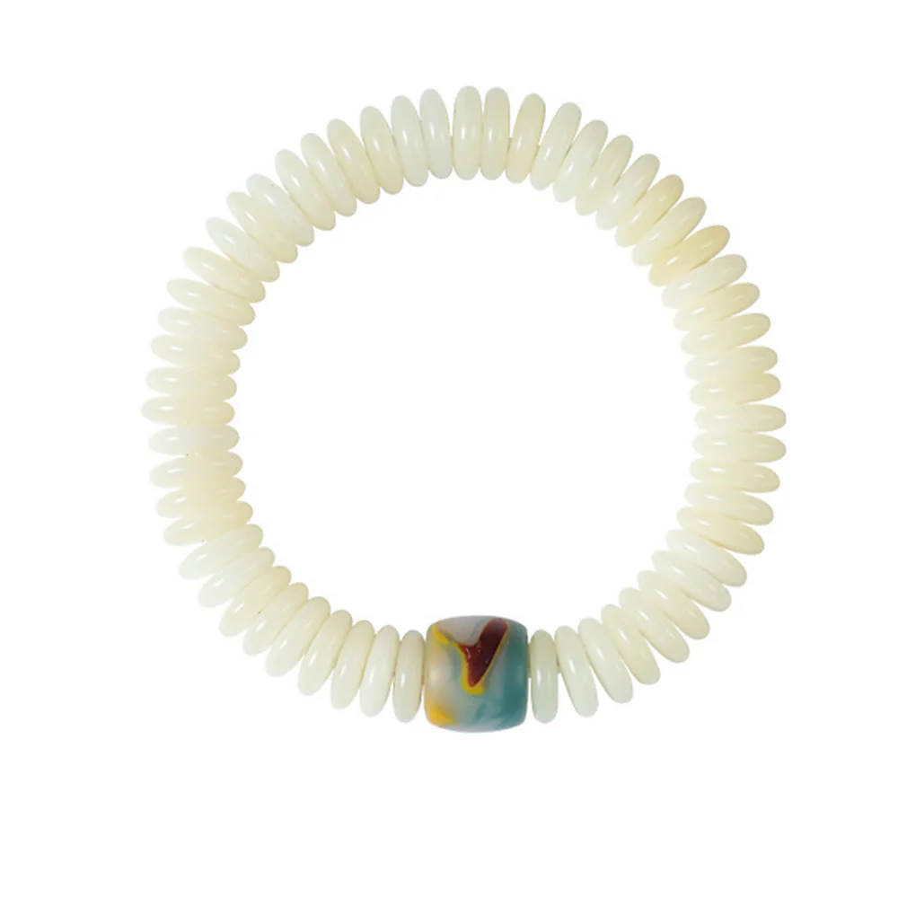 Braccialetto con nappa e semi di Bodhi bianchi naturali, pietra della saggezza Buddha Stones. - Image 8