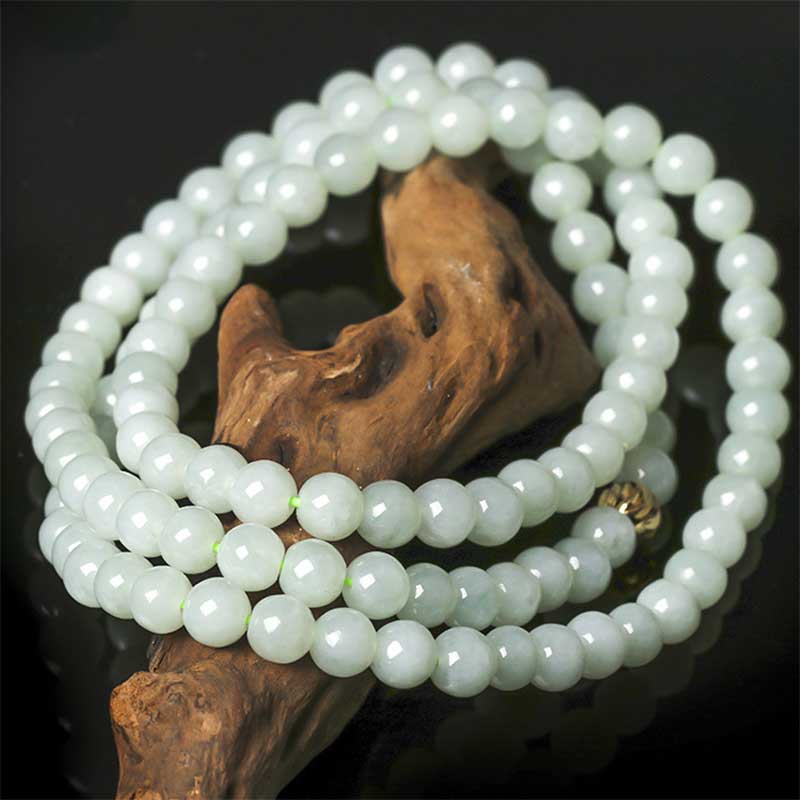 Bracciale Mala della fortuna in giada con 108 perle