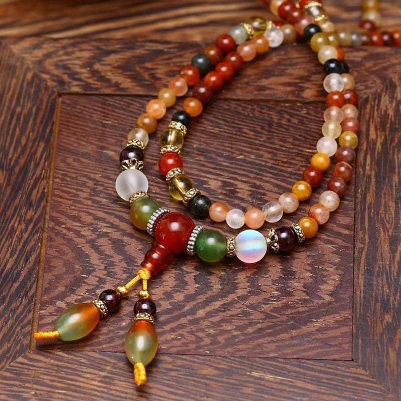 Bracciale Mala di guarigione al quarzo 108 Buddha Stones - Image 3