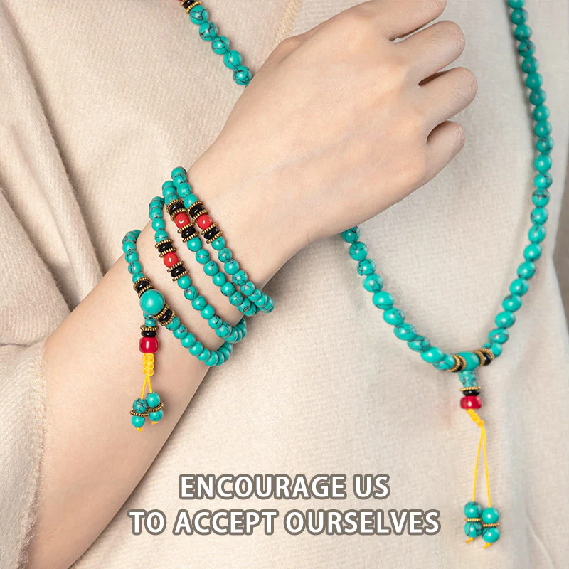 Bracciale Mala di guarigione in turchese tibetano Buddha Stones - Image 3