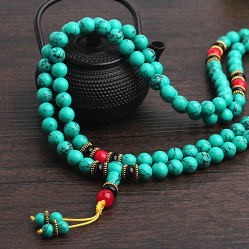 Bracciale Mala di guarigione in turchese tibetano Buddha Stones - Image 8