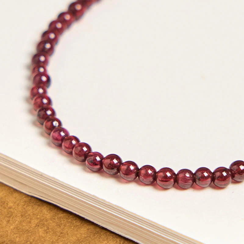 Bracciale multistrato di purificazione PiXiu Flower con perle di granato naturale da 3 mm Buddha Stones - Image 6