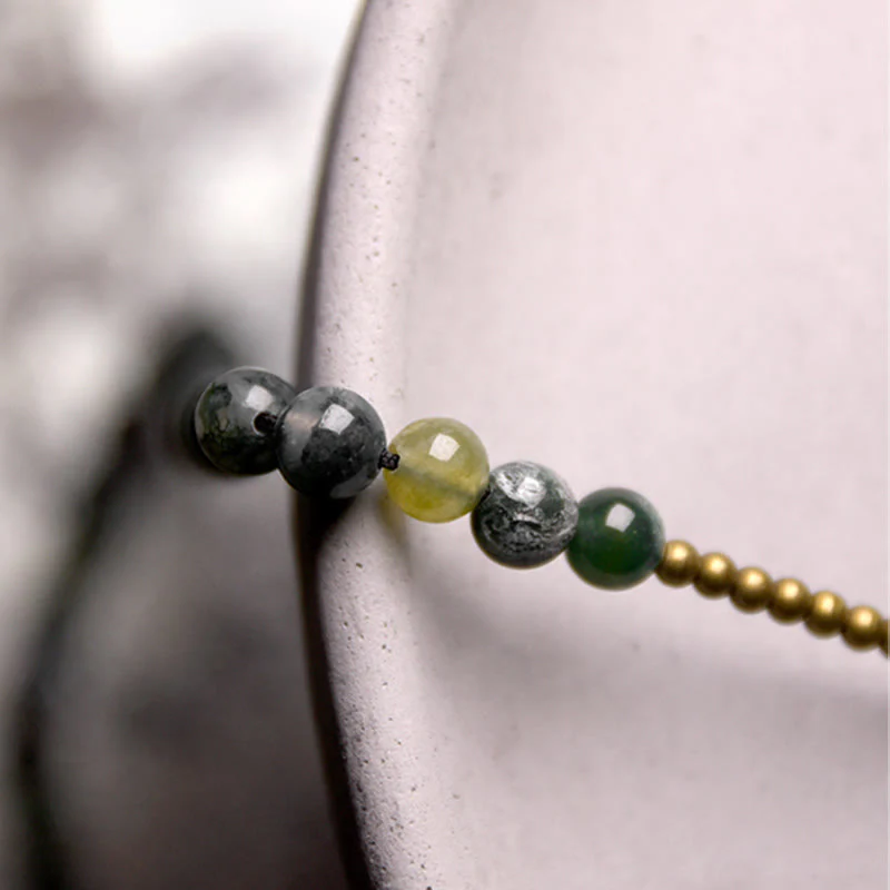 Bracciale multistrato in rame e agata muschiata Buddha Stones Lucky - Image 3