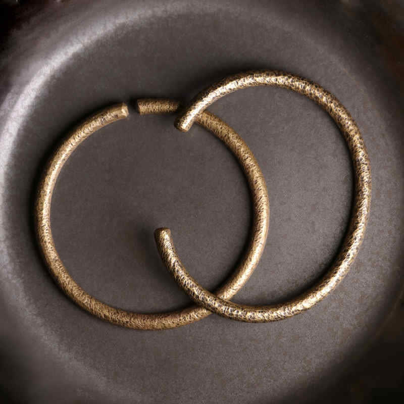 Bracciale regolabile con polsino in rame e design rustico Buddha Stones - Image 10