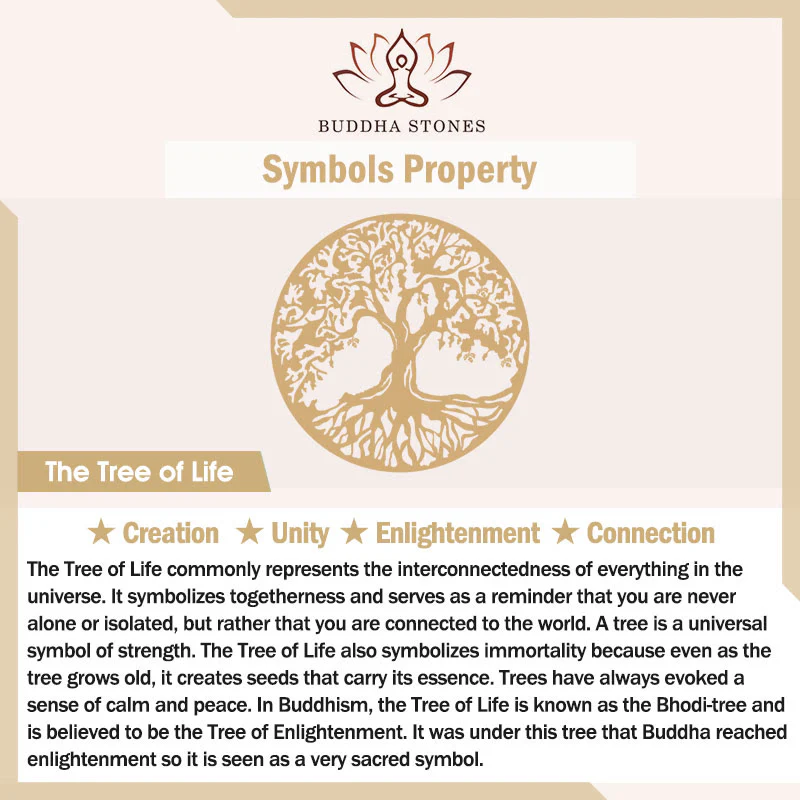 Bracciale rigido Buddha Stones The Tree Of Life in rame con equilibrio aperto e portafortuna - Image 7